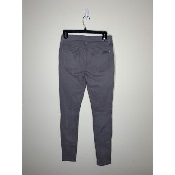 7 for all Mankind Womens 26 Jeans Malhia Kent Metallic Silver Coated Gray Slim - Picture 4 of 10